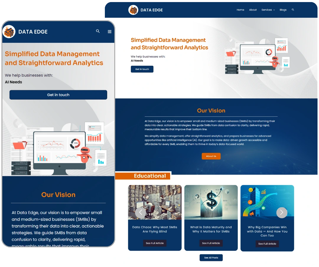 data edge services website design example
